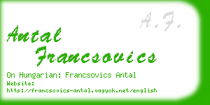 antal francsovics business card